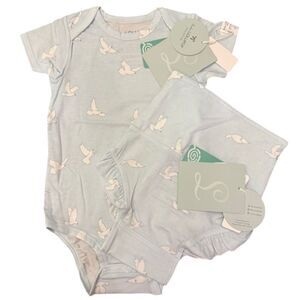 NWT Loulou Lollipop Set Bodysuit and Bloomer Bottom Peace Dove Size 18-24 Months